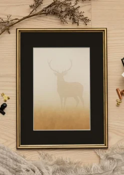 Ramme Horndal Guld 15x15 cm - Passepartout Sort 10x10 cm