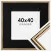 Ramme Horndal Guld 40x40 cm - Passepartout Sort 10x10 inches