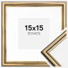 Ramme Horndal Guld 15x15 cm - Passepartout Hvid 9x9 cm