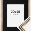 Ramme Horndal Guld 20x25 cm - Passepartout Sort 14x18 cm