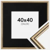 Ramme Horndal Guld 40x40 cm - Passepartout Sort 25x25 cm