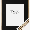 Ramme Horndal Guld 35x50 cm - Passepartout Sort 24x30 cm