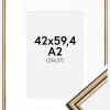 Ramme Horndal Guld 42x59,4 cm (A2) - Passepartout Hvid 25x38 cm