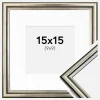 Ramme Horndal Sølv 15x15 cm - Passepartout Hvid 10x10 cm