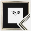Ramme Horndal Sølv 15x15 cm - Passepartout Sort 10x10 cm