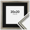 Ramme Horndal Sølv 20x20 cm - Passepartout Sort 15x15 cm