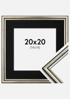 Ramme Horndal Sølv 20x20 cm - Passepartout Sort 15x15 cm