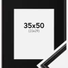 Ramme Horndal Sort 35x50 cm - Passepartout Sort 24x30 cm