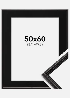 Ramme Horndal Sort 50x60 cm - Passepartout Sort 15x20 inches