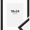 Ramme Horndal Sort 18x24 cm - Passepartout Hvid 13x18 cm