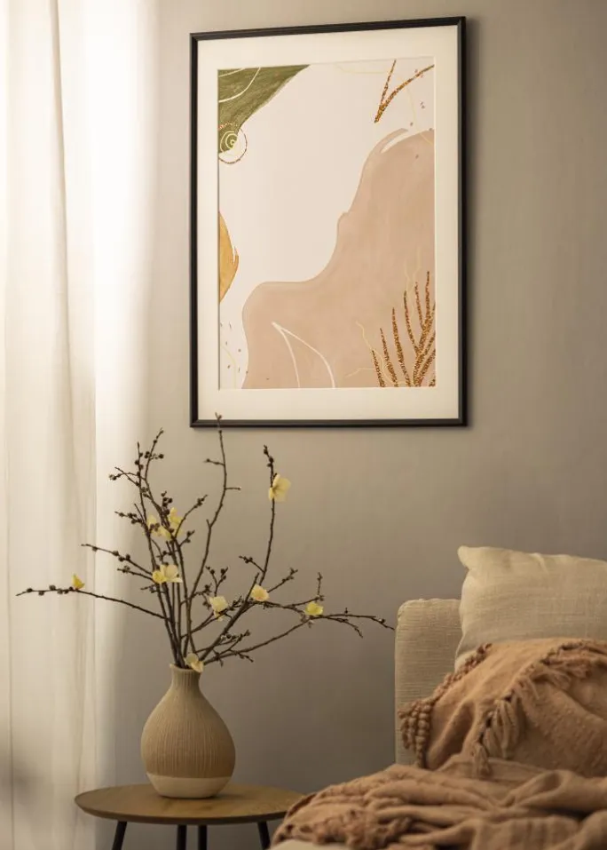 Ramme Horndal Sort 35x50 cm - Passepartout Hvid 9x12 inches