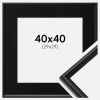 Ramme Horndal Sort 40x40 cm - Passepartout Sort 30x30 cm