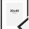 Ramme Horndal Sort 30x40 cm - Passepartout Hvid 20x28 cm