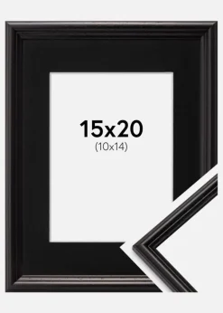 Ramme Horndal Sort 15x20 cm - Passepartout Sort 11x15 cm