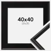 Ramme Horndal Sort 40x40 cm - Passepartout Sort 32x32 cm