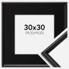 Ramme Horndal Sort 30x30 cm - Passepartout Sort 8x8 inches