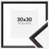 Ramme Horndal Sort 30x30 cm - Passepartout Hvid 8x8 inches