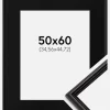 Ramme Horndal Sort 50x60 cm - Passepartout Sort 14x18 inches