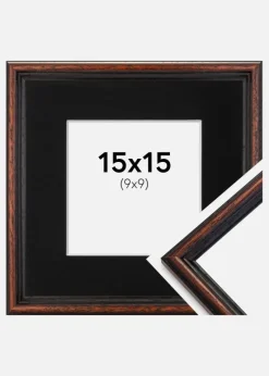 Ramme Horndal Valnød 15x15 cm - Passepartout Sort 10x10 cm