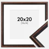 Ramme Horndal Valnød 20x20 cm - Passepartout Hvid 15x15 cm