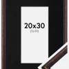 Ramme Horndal Valnød 20x30 cm - Passepartout Sort 10x20 cm