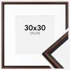 Ramme Horndal Valnød 30x30 cm - Passepartout Hvid 20x20 cm