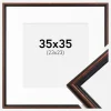 Ramme Horndal Valnød 35x35 cm - Passepartout Hvid 24x24 cm
