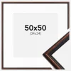Ramme Horndal Valnød 50x50 cm - Passepartout Hvid 35x35 cm