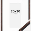 Ramme Horndal Valnød 20x30 cm - Passepartout Hvid 10x20 cm