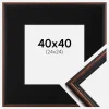 Ramme Horndal Valnød 40x40 cm - Passepartout Sort 25x25 cm