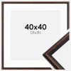 Ramme Horndal Valnød 40x40 cm - Passepartout Hvid 32x32 cm