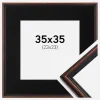 Ramme Horndal Valnød 35x35 cm - Passepartout Sort 24x24 cm
