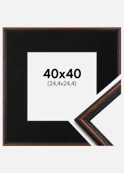 Ramme Horndal Valnød 40x40 cm - Passepartout Sort 10x10 inches