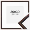 Ramme Horndal Valnød 30x30 cm - Passepartout Hvid 8x8 inches