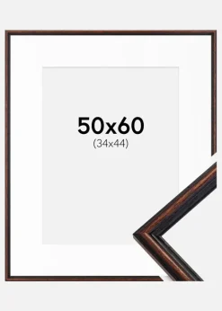Ramme Horndal Valnød 50x60 cm - Passepartout Hvid 35x45 cm