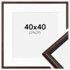Ramme Horndal Valnød 40x40 cm - Passepartout Hvid 30x30 cm