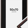 Ramme Horndal Valnød 50x70 cm - Passepartout Sort 33x56 cm