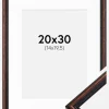 Ramme Horndal Valnød 20x30 cm - Passepartout Hvid 15x21 cm (A5)
