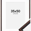 Ramme Horndal Valnød 35x50 cm - Passepartout Hvid 25x35 cm