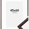 Ramme Horndal Valnød 45x60 cm - Passepartout Hvid 30x45 cm