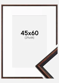 Ramme Horndal Valnød 45x60 cm - Passepartout Hvid 30x45 cm