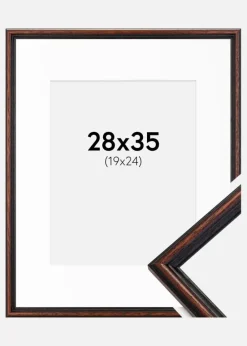 Ramme Horndal Valnød 28x35 cm - Passepartout Hvid 20x25 cm