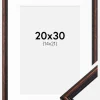 Ramme Horndal Valnød 20x30 cm - Passepartout Hvid 15x22 cm