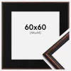 Ramme Horndal Valnød 60x60 cm - Passepartout Sort 45x45 cm