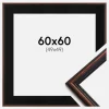 Ramme Horndal Valnød 60x60 cm - Passepartout Sort 50x50 cm