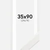 Ramme hvid træ 35x90 cm - Passepartout Hvid 25x75 cm