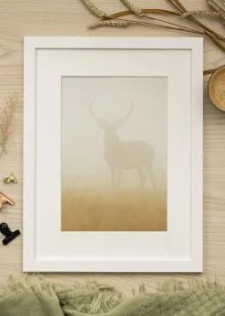Ramme hvid træ 55x80 cm - Passepartout Hvid 18x28 inches