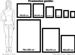 Ramme Öjaren Hvid 70x100 cm - Passepartout Sort 62x93 cm