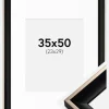 Ramme Öjaren Sort-Sølv 35x50 cm - Passepartout Hvid 24x30 cm