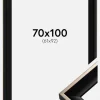 Ramme Öjaren Sort-Sølv 70x100 cm - Passepartout Sort 62x93 cm